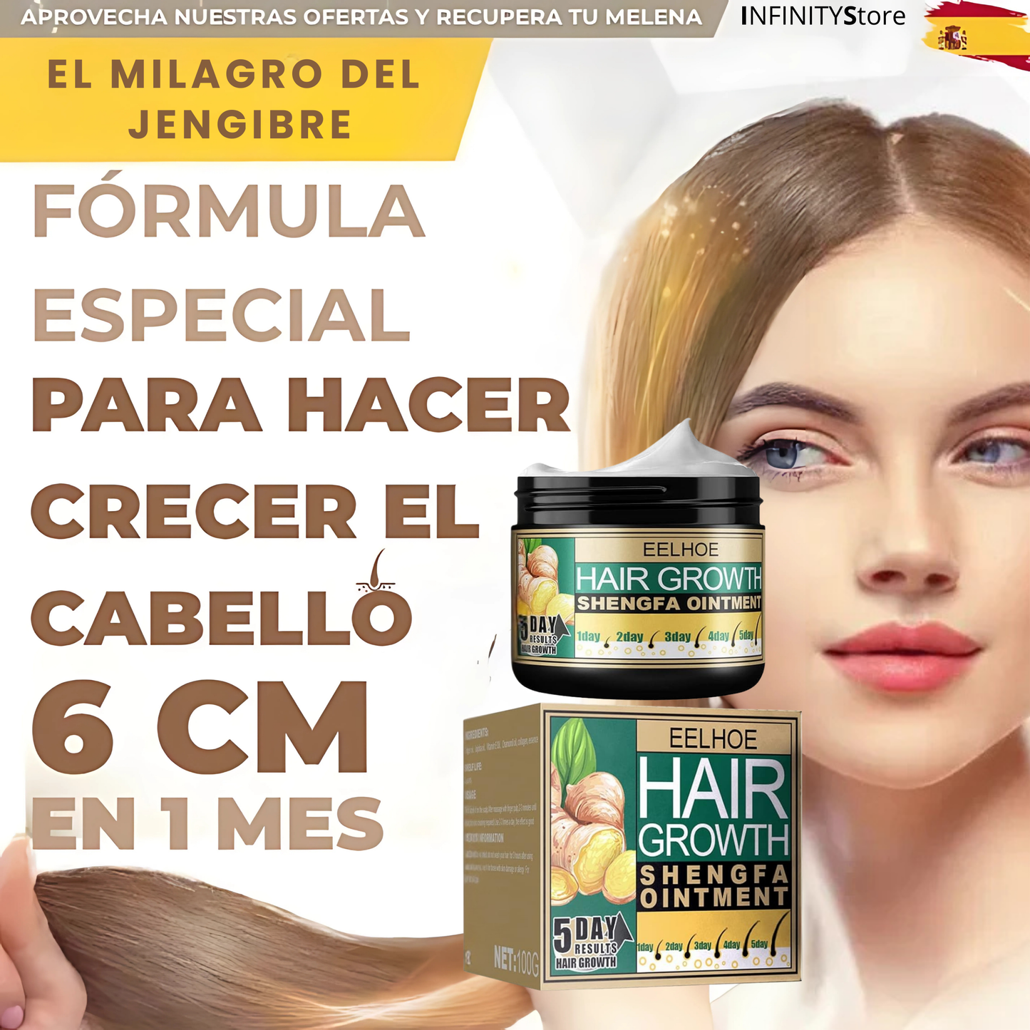 Crema Capilar de Jengibre – Formula Especial para Crecimiento y Nutrición del Cabello